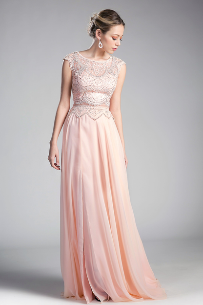 Beaded Lace Chiffon Dress-4