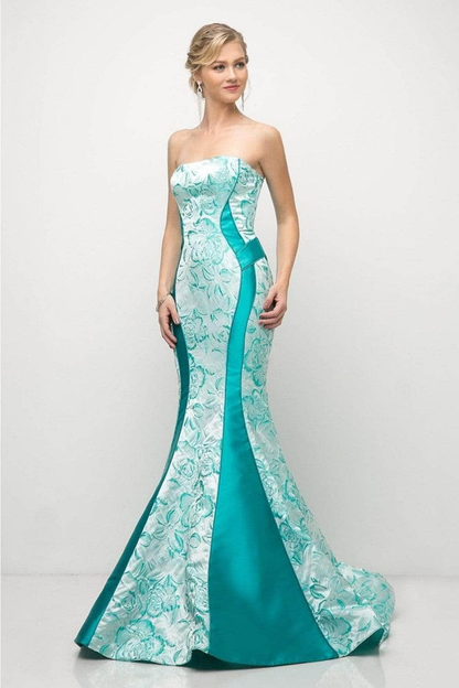 Flowery Pattern Mermaid Gown-0