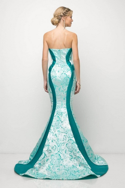 Flowery Pattern Mermaid Gown-2