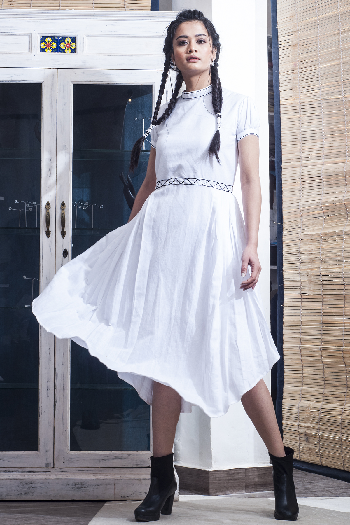 Ramira - White Asymmetric Dress-0