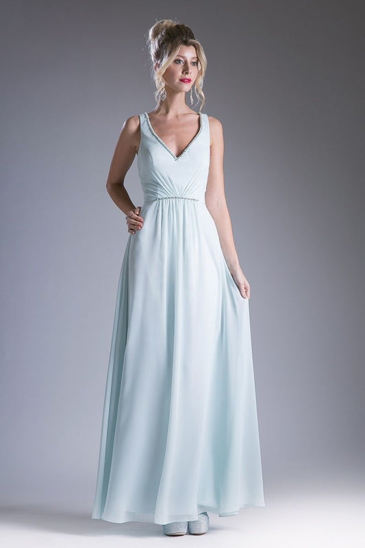 A-line dress with v-neck and straps on the back-0