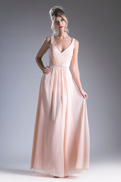 A-line dress with v-neck and straps on the back-1