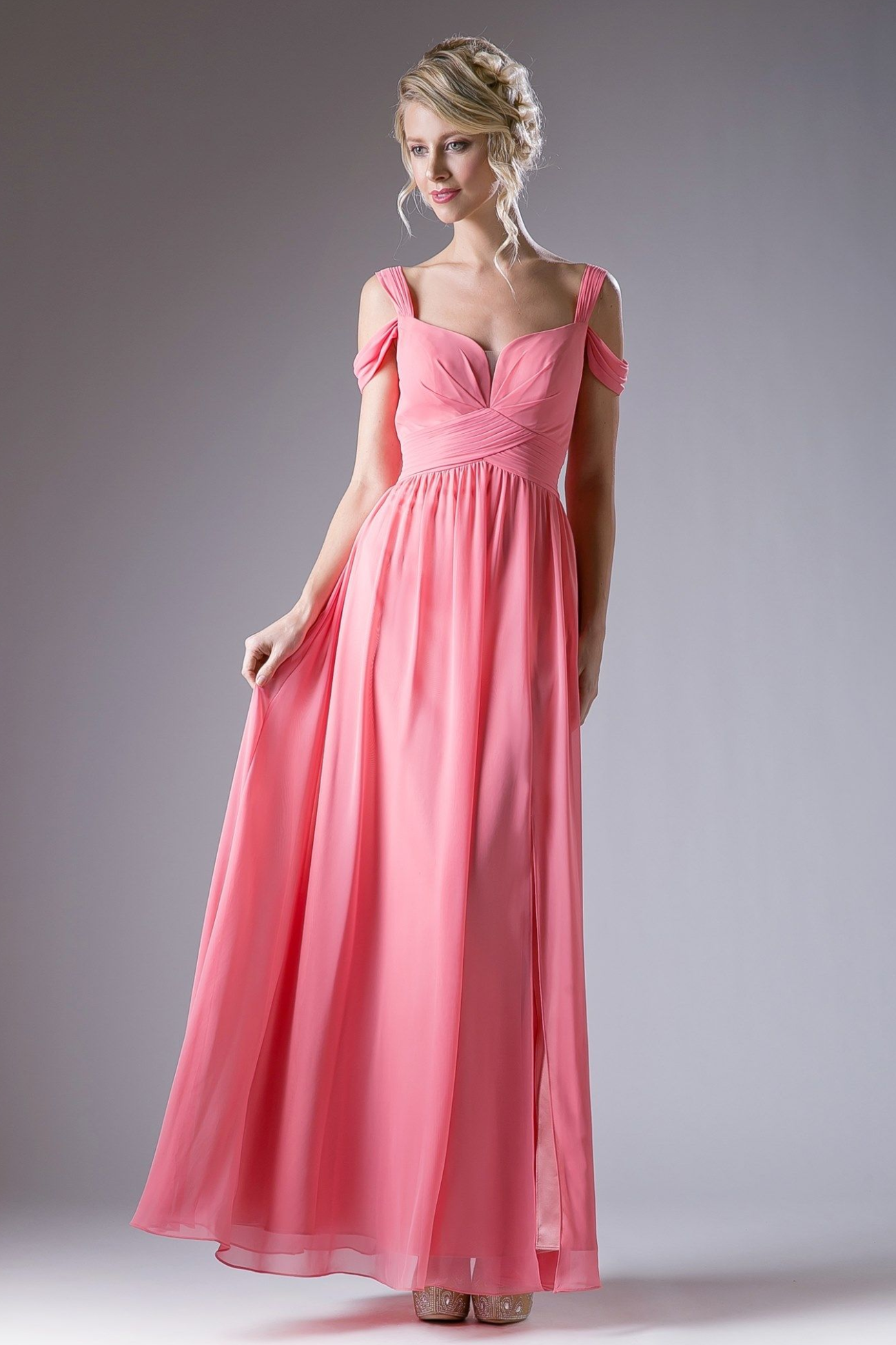 A-Line Long Chiffon Dress-0