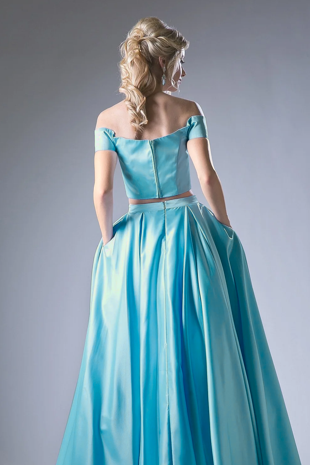 Off Shoulder Gown with a Ball Gown Skirt-1