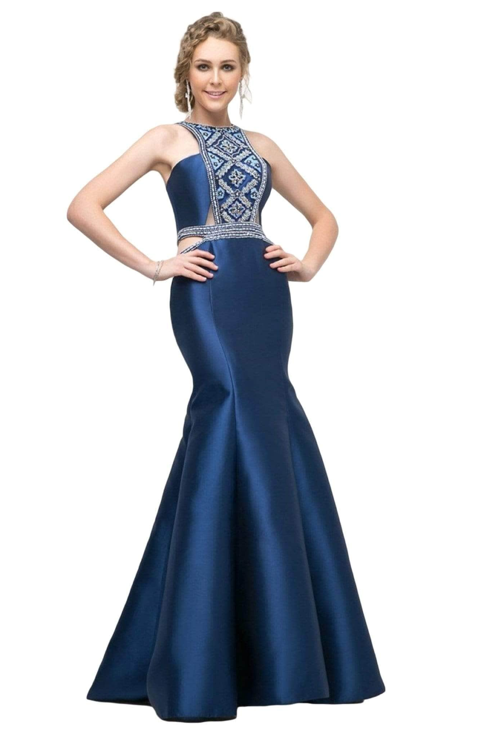 Halter Mermaid Mikado Gown-0