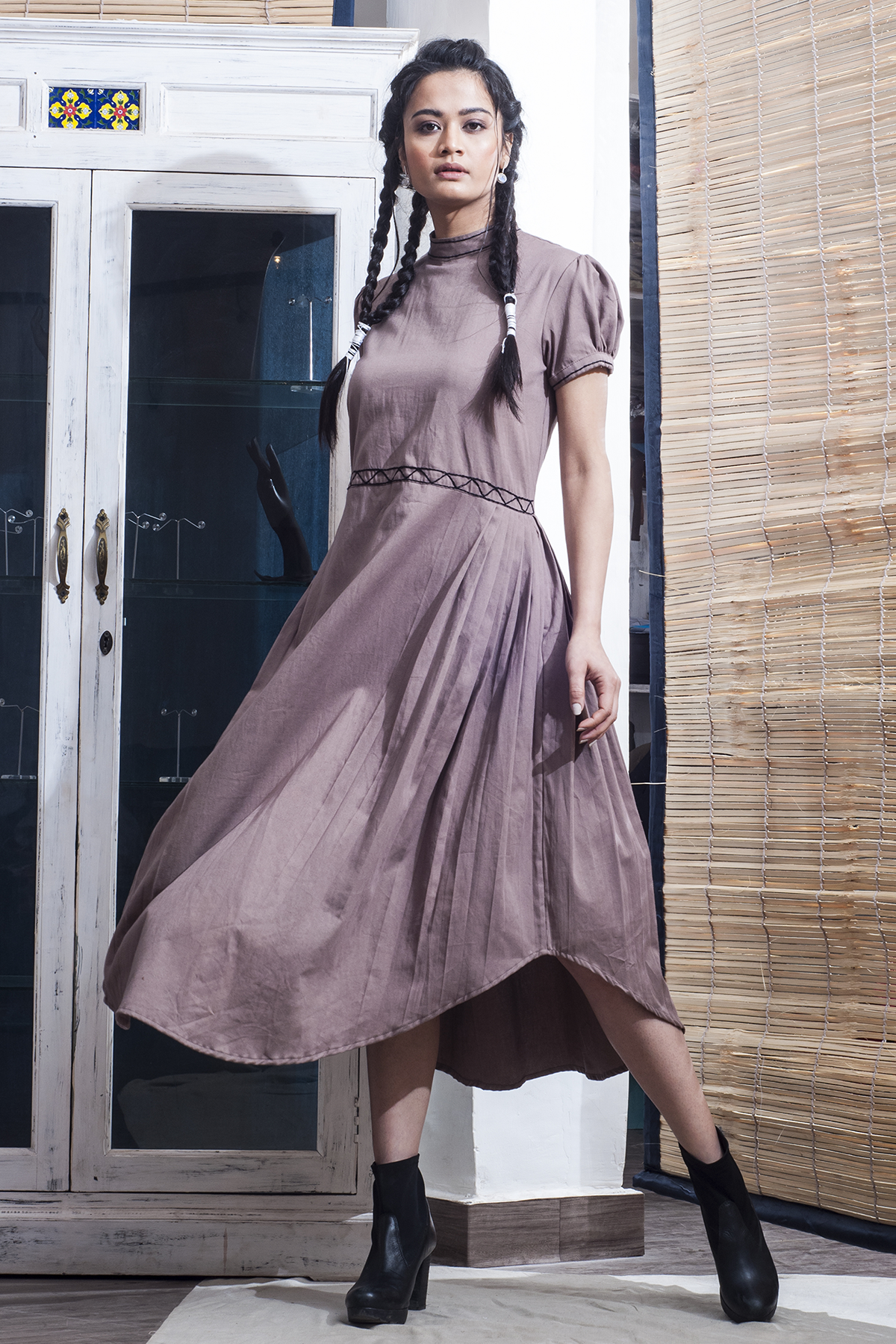 Ramira - Mauve Asymmetric Dress-2