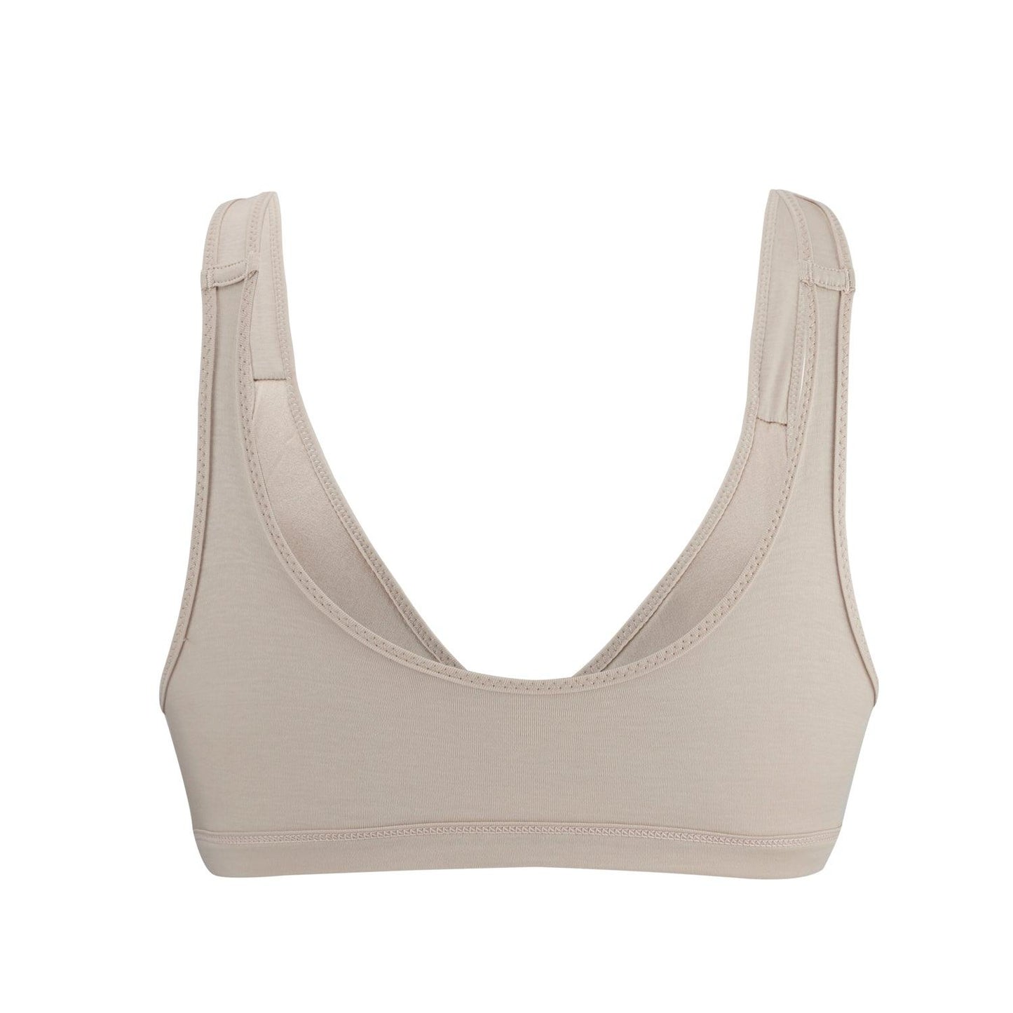 Ivory - Full Cup Front Closure Silk & Organic Cotton Wireless Bra-2