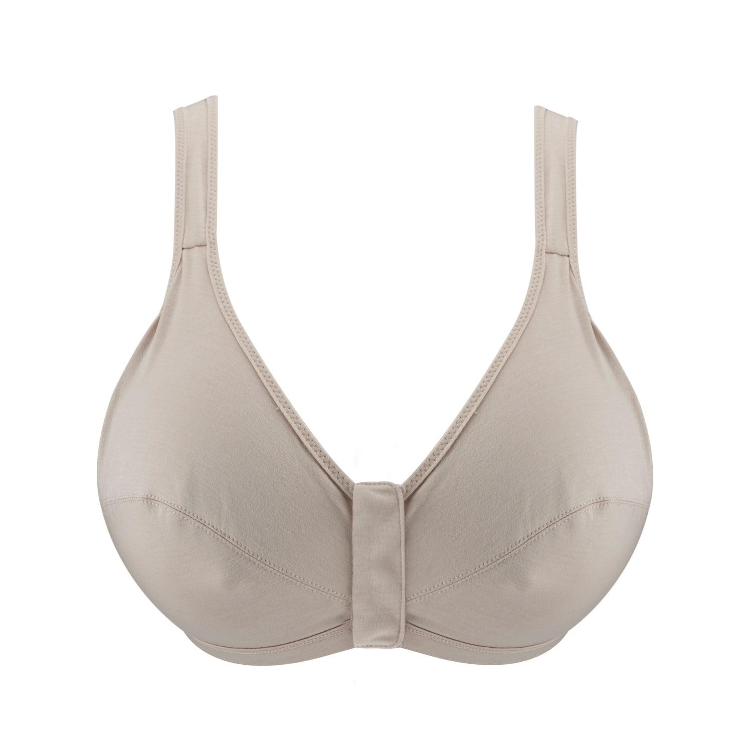 Ivory - Full Cup Front Closure Silk & Organic Cotton Wireless Bra-1