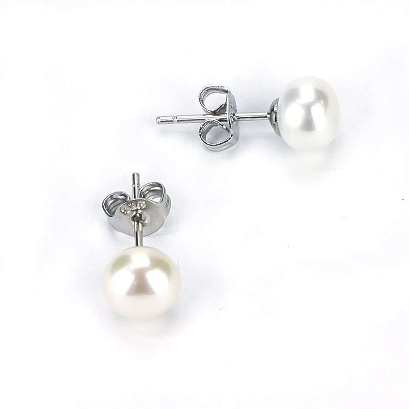 Freshwater White Pearls Kellyville Earrings 7-8mm AAA-0