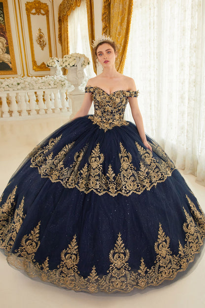 Layered Lace Quinceanera Ball Gown-2