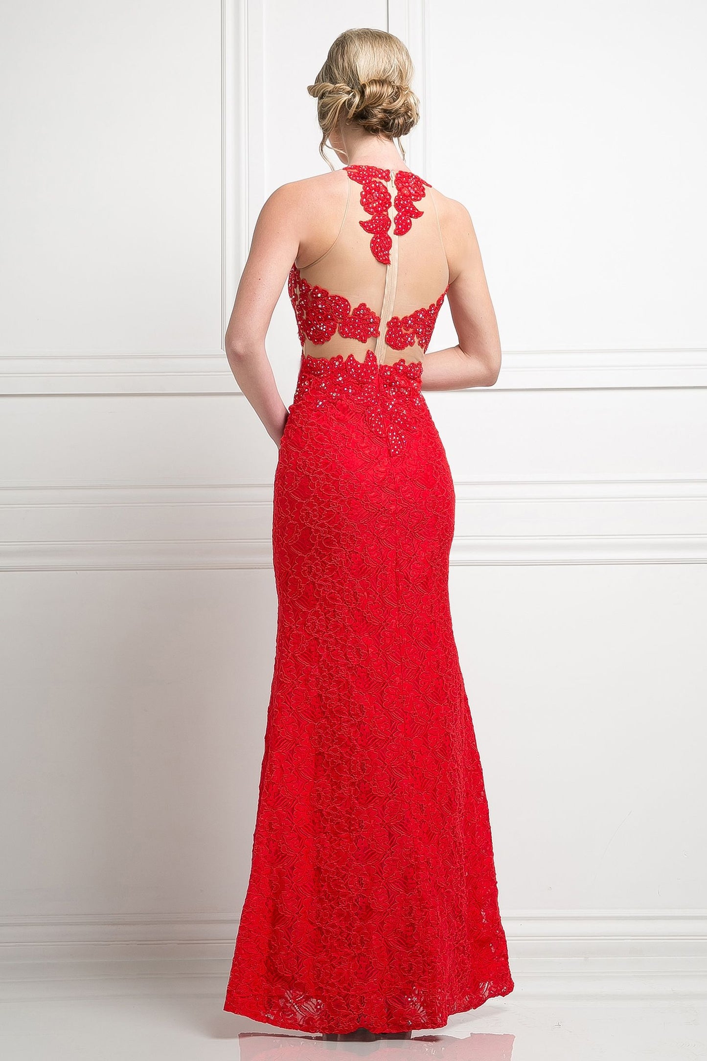 Beaded Lace Sheath Dress-4