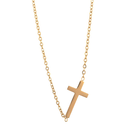 14K gold necklace | Gold Plated Cross Pendant Necklace-1