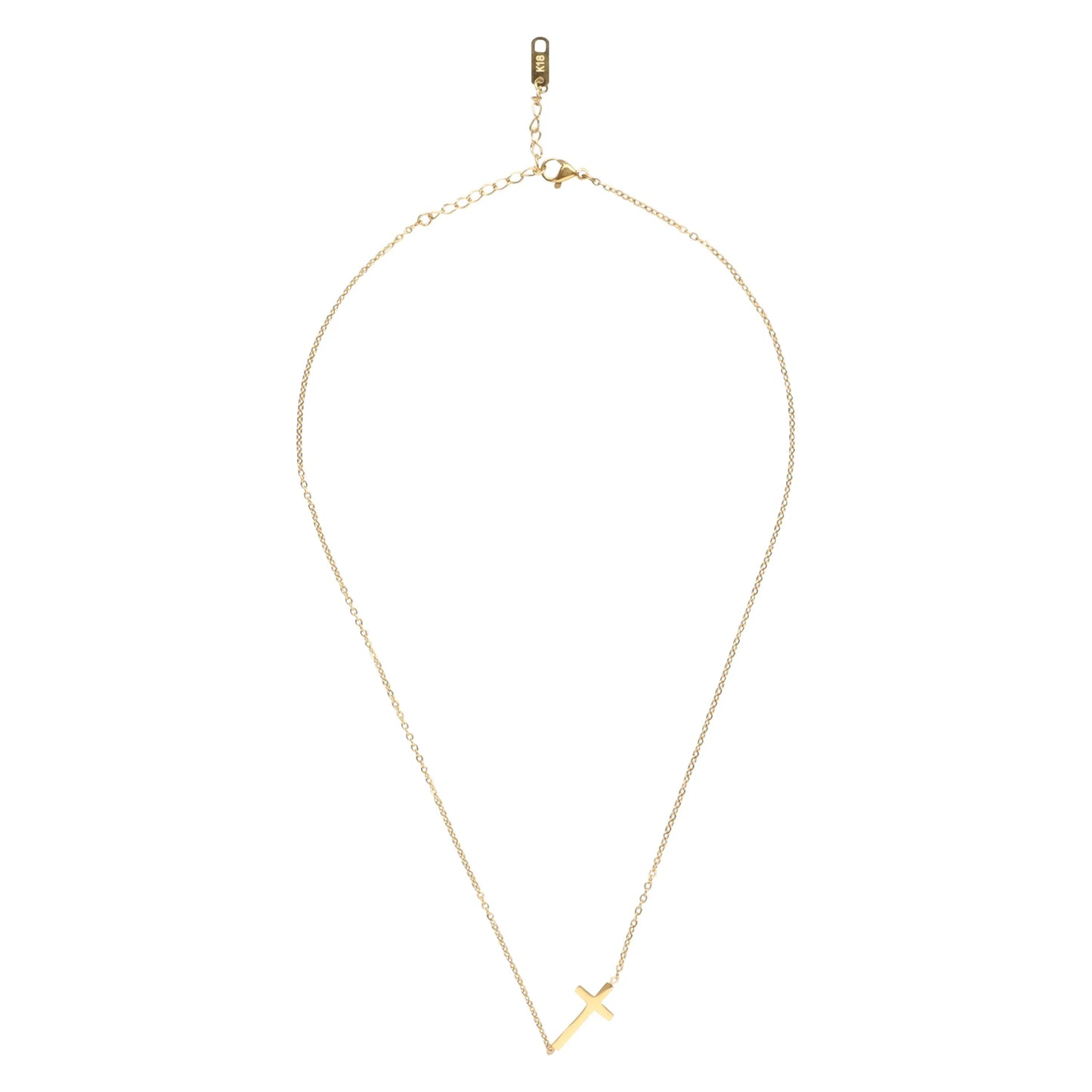 14K gold necklace | Gold Plated Cross Pendant Necklace-3