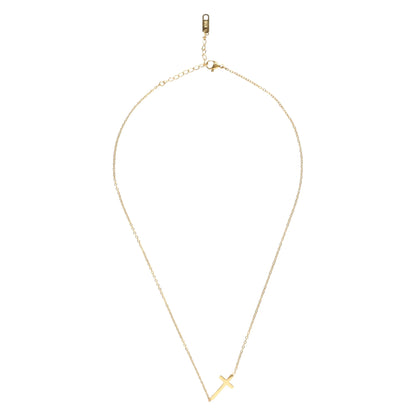 14K gold necklace | Gold Plated Cross Pendant Necklace-3