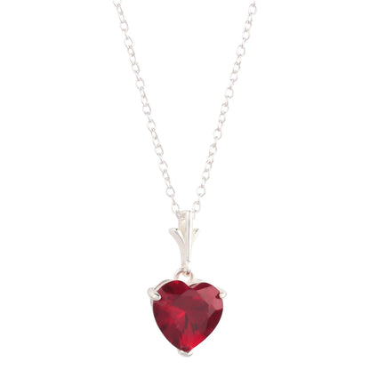 925 Sterling Silver Necklace Red Heart Pendant-1