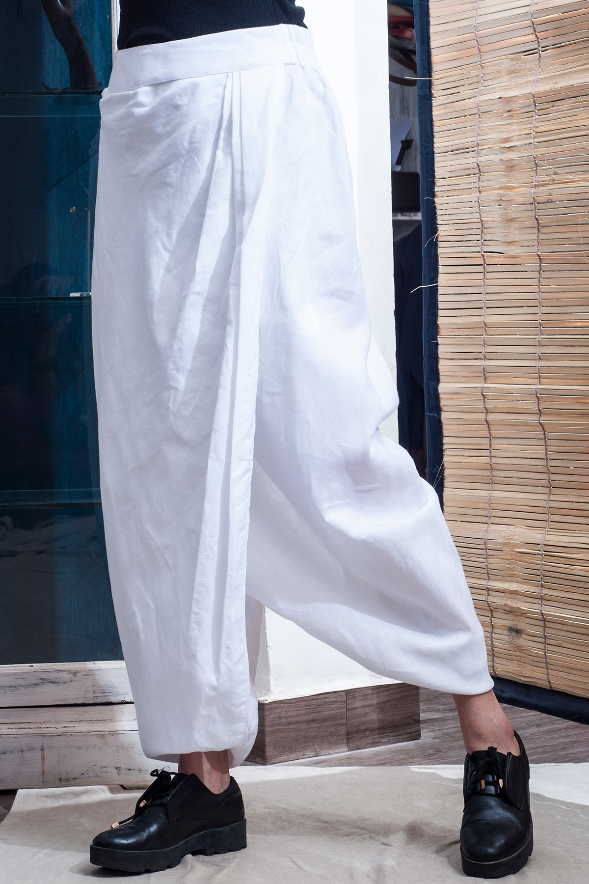 Philly- White Overlap Dhoti Pants-2