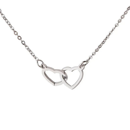 Double Heart Name Necklace - couples necklace-3