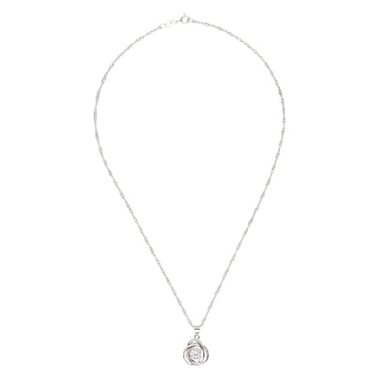 Round Knot Pendant Necklace with Cubic Zirconia-3