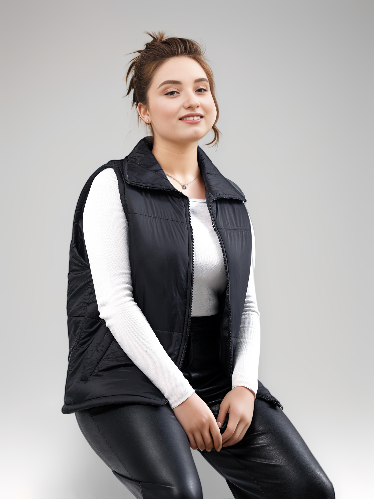 Puffer Vest - Black-4