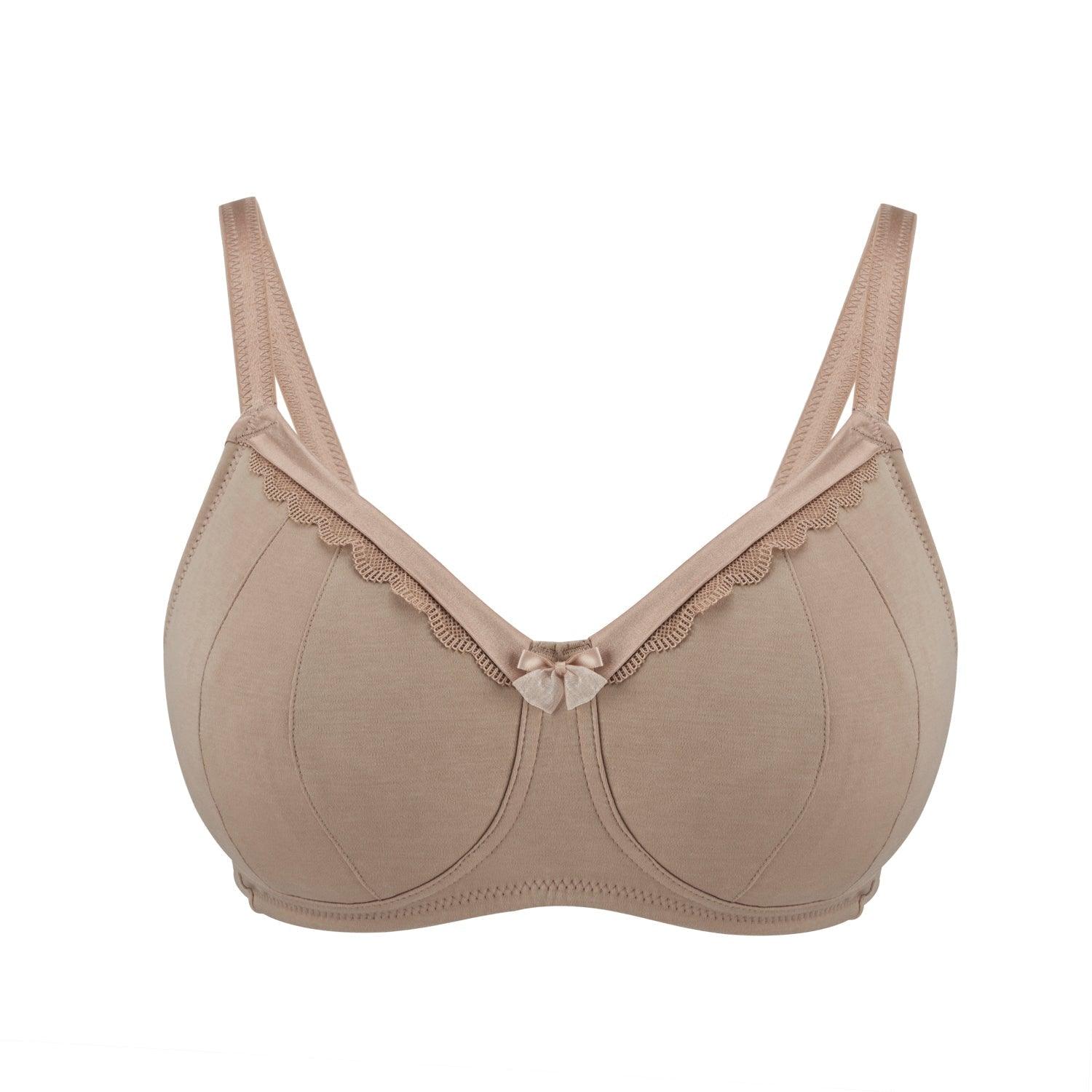 Warm Golden-Supportive Non-Wired Silk & Organic Cotton Full Cup Bra with removable paddings-1