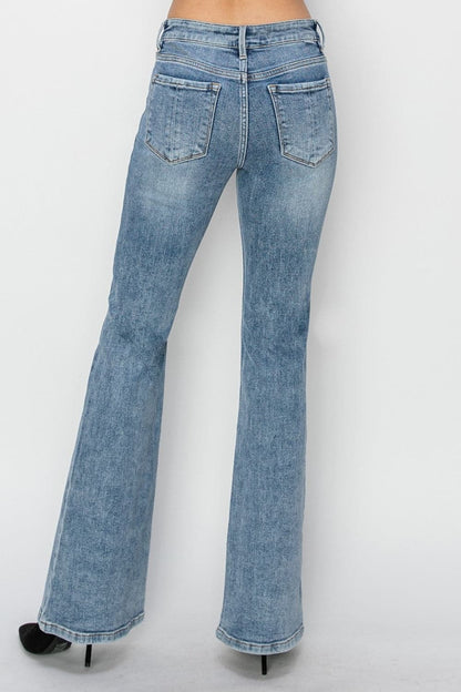 RISEN Full Size Mid Rise Bootcut Jeans-1