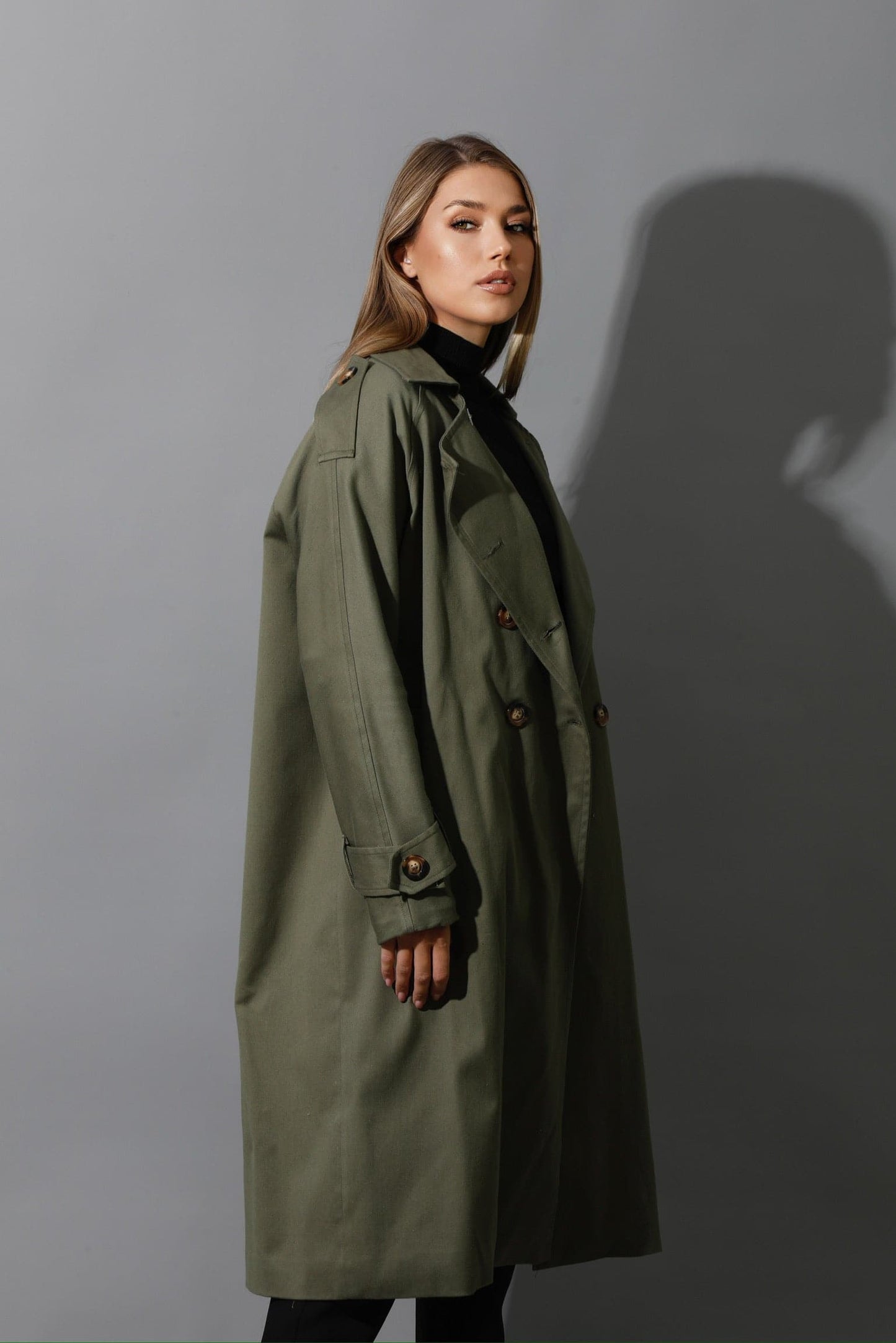 Trench Coat - Olive-0