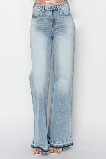 Risen Full Size High Rise Wide Leg Jeans-2