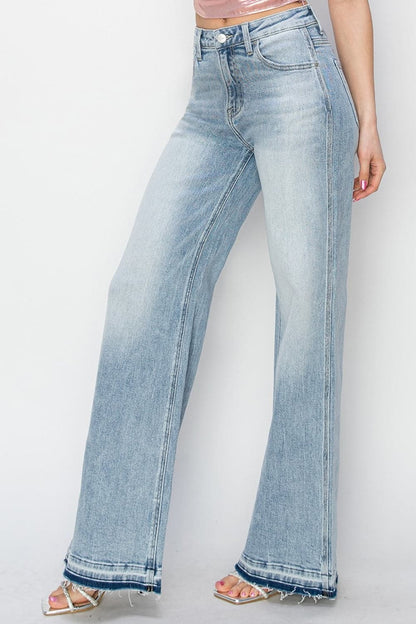 Risen Full Size High Rise Wide Leg Jeans-3