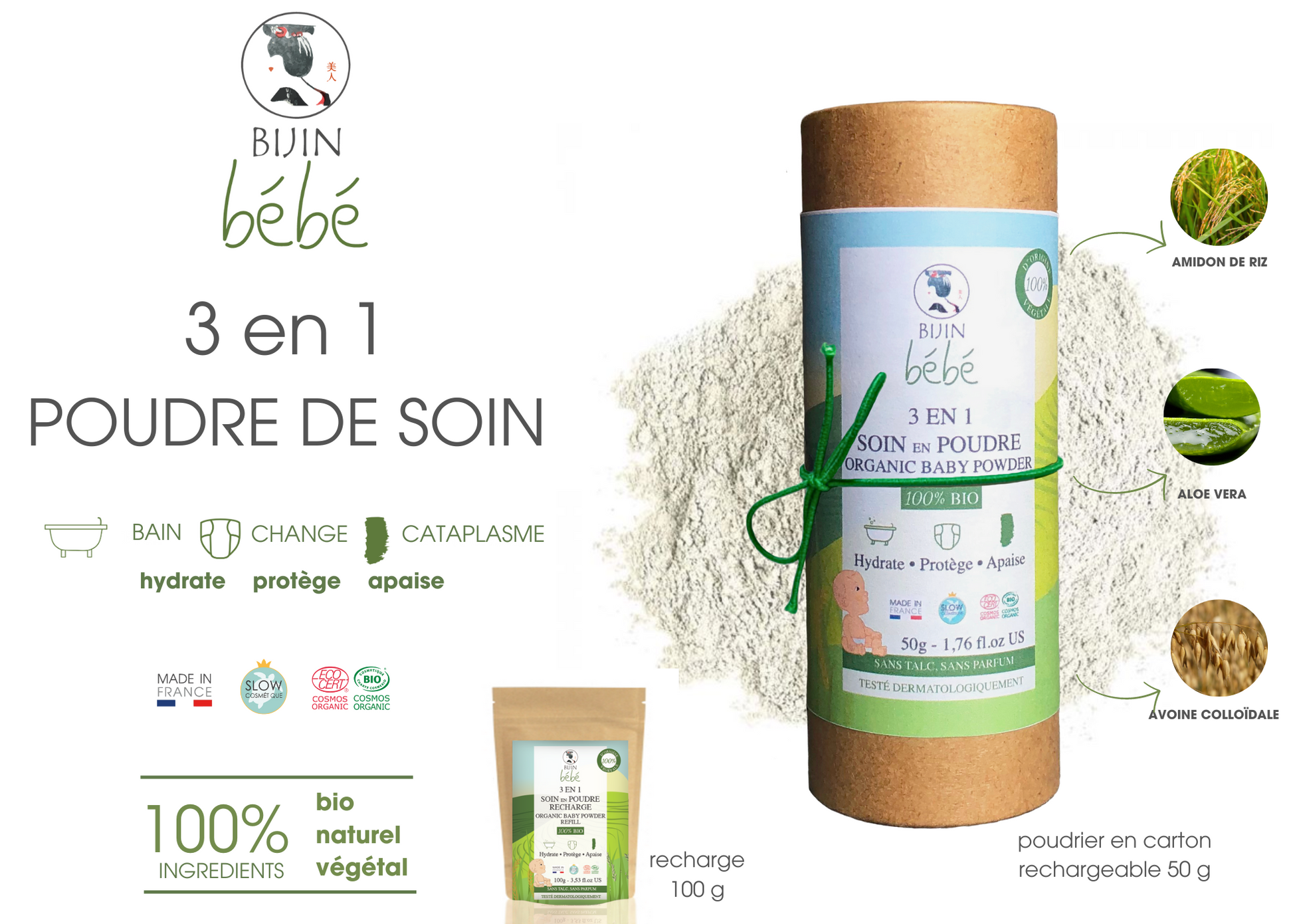 Poudre de soin bio 3 en 1 pour bébé-2