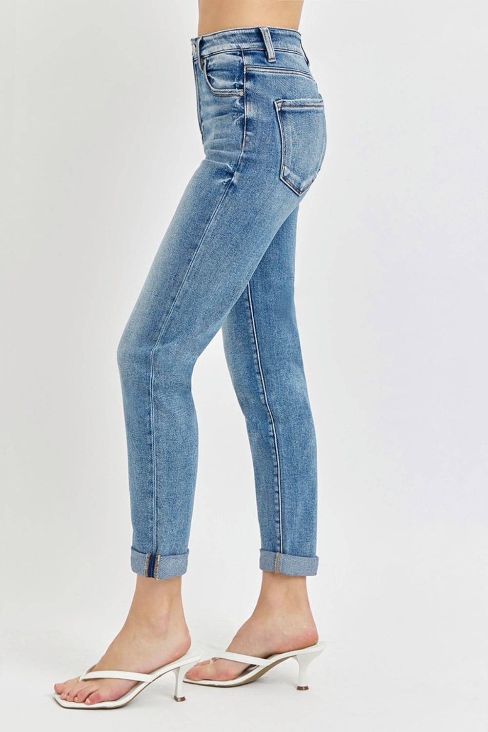 Risen Full Size High Rise Cropped Roll Up Jeans-2