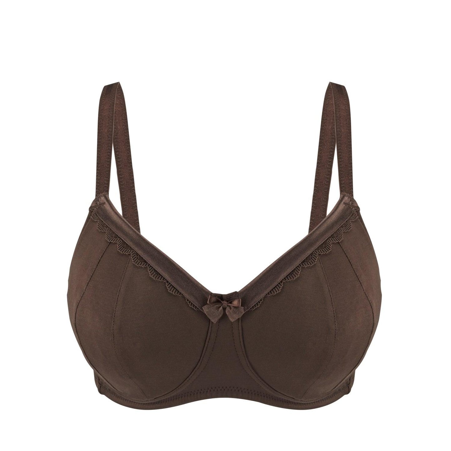 Cocoa-Supportive Non-Wired Silk & Organic Cotton Full Cup Bra with removable paddings-2