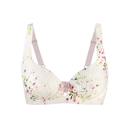 Sunbleached Floral Silk & Organic Cotton Supportive Bra-4