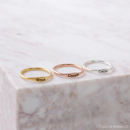 Tiny Name Ring - Minimalist Ring - delicate ring-1