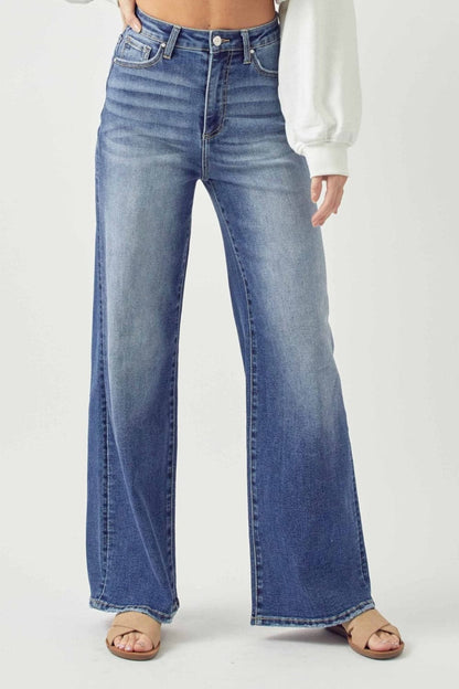 Risen Full Size High Rise Wide Leg Jeans-0