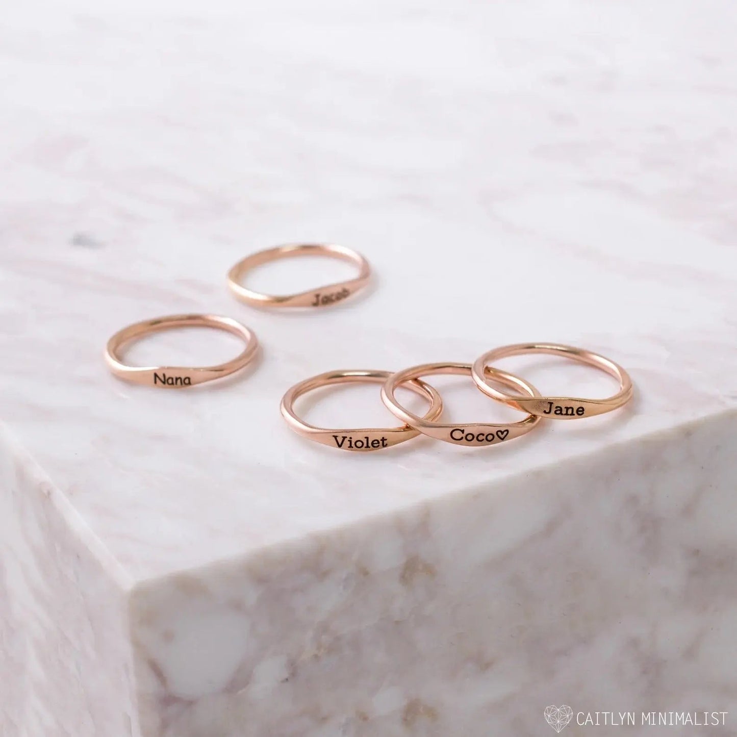 Tiny Name Ring - Minimalist Ring - delicate ring-3