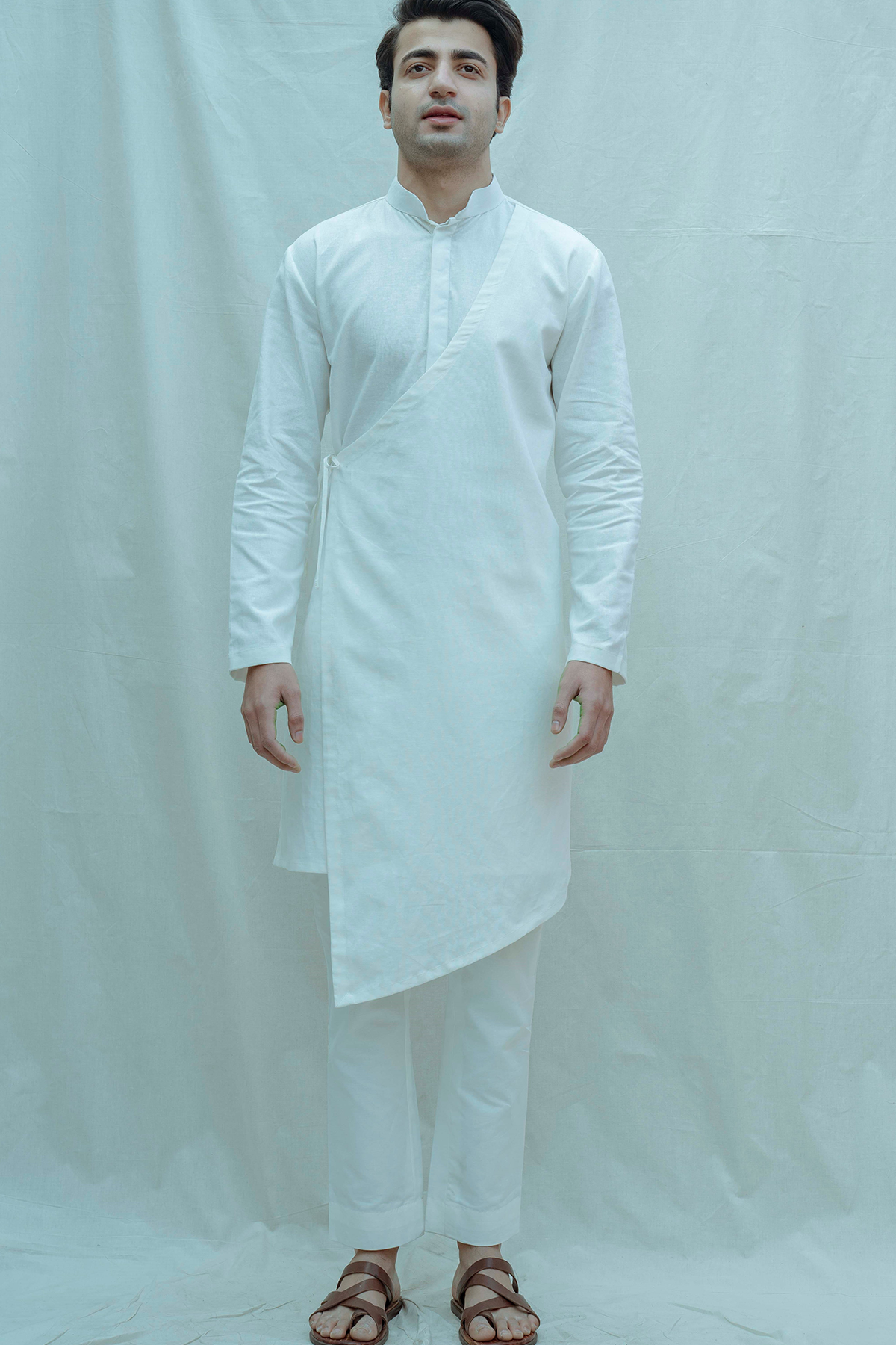 Angrakha - Off White Kurta Set-0