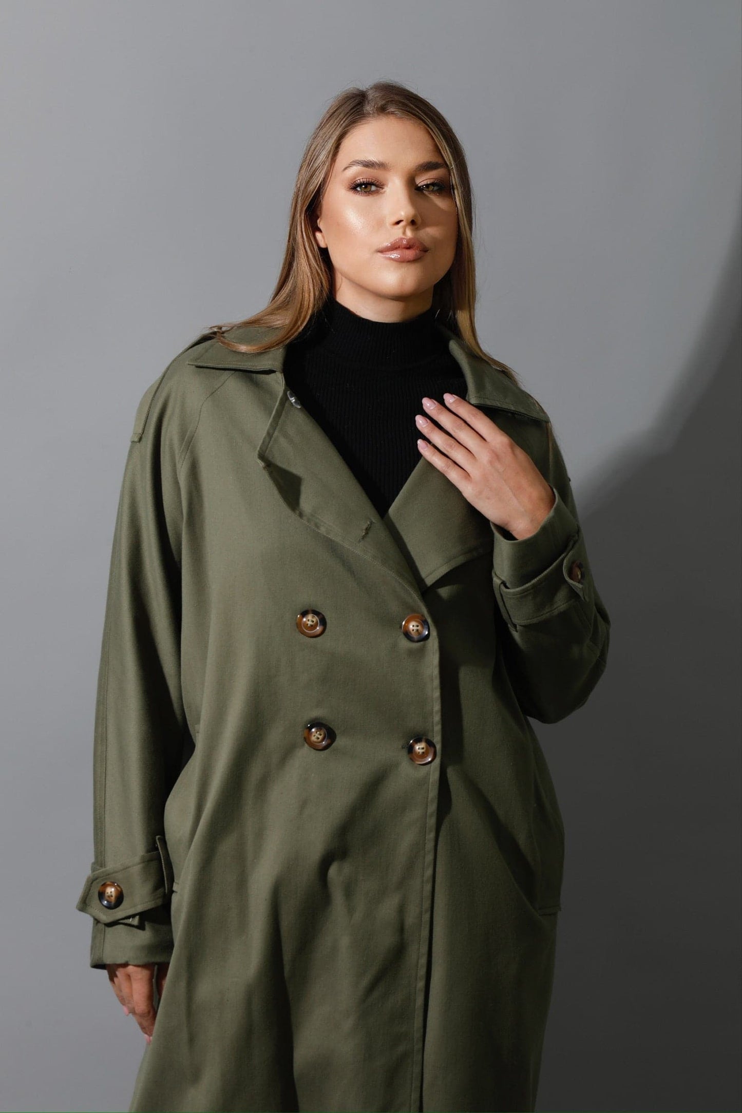 Trench Coat - Olive-2