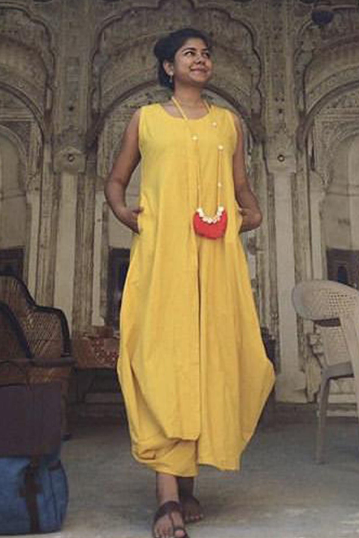 Mahima - Mustard Jumpsuit Dress-0