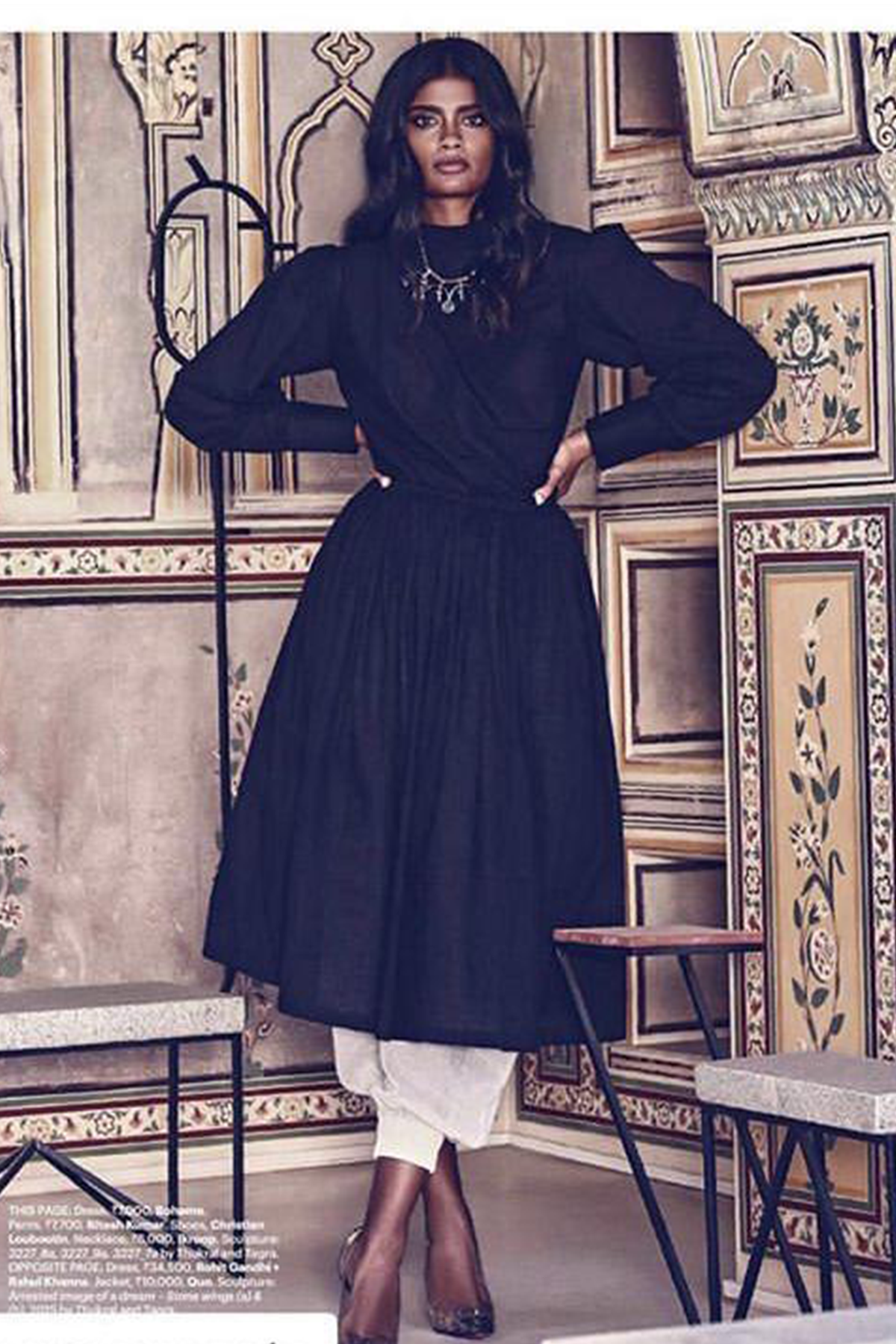 Bohame x Archana Akil Kumar In Our - Black Chinese Collar Dress-0