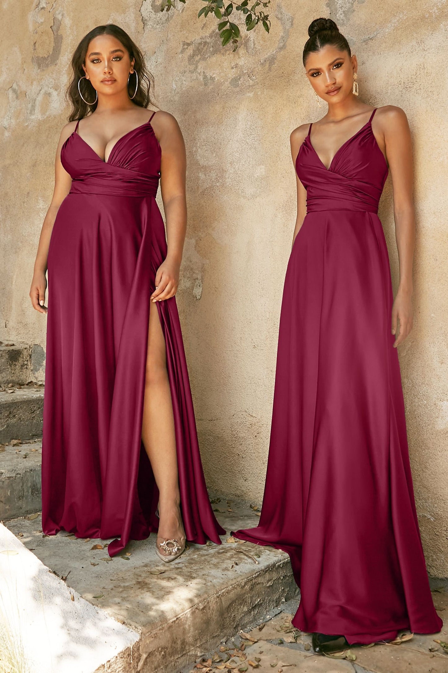 Soft Satin A-Line Sweatheart Neckline With Slit-3