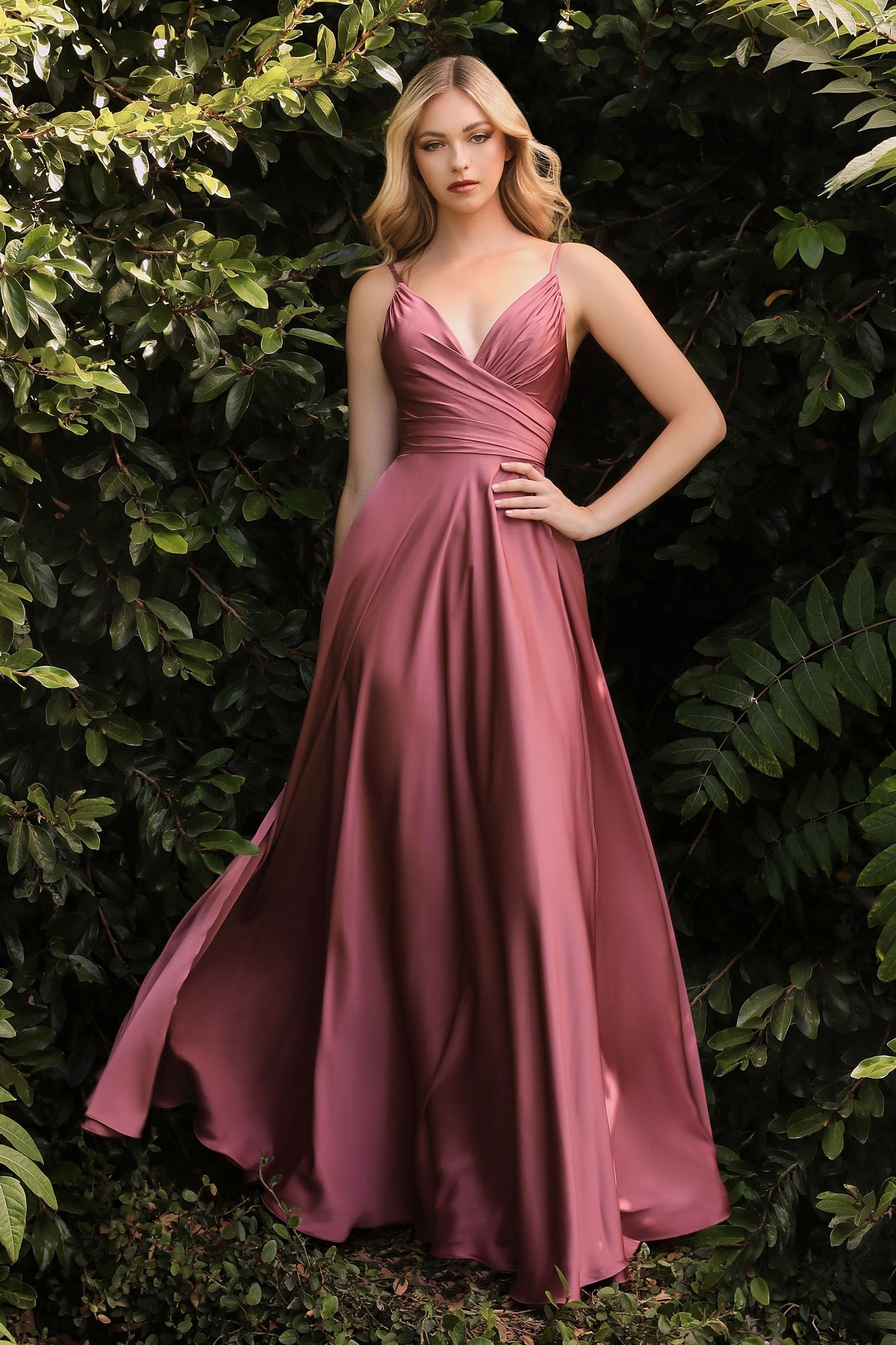 Soft Satin A-Line Sweatheart Neckline With Slit-6