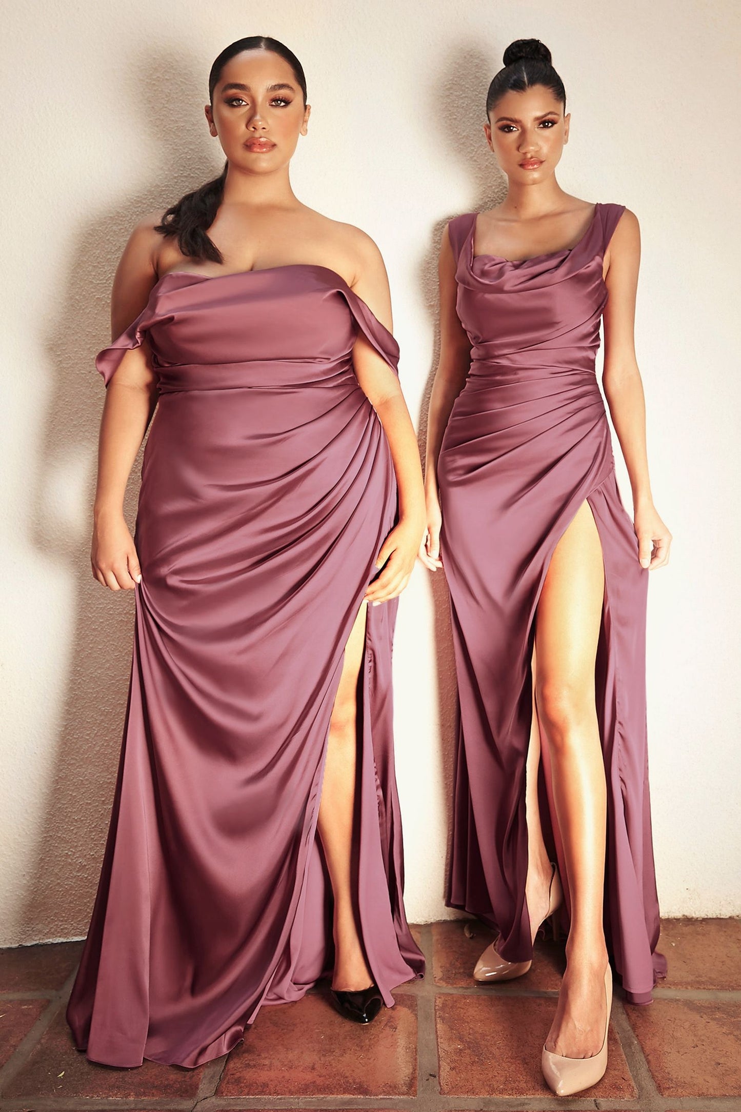 Soft Satin Optional Shoulder Gown-1