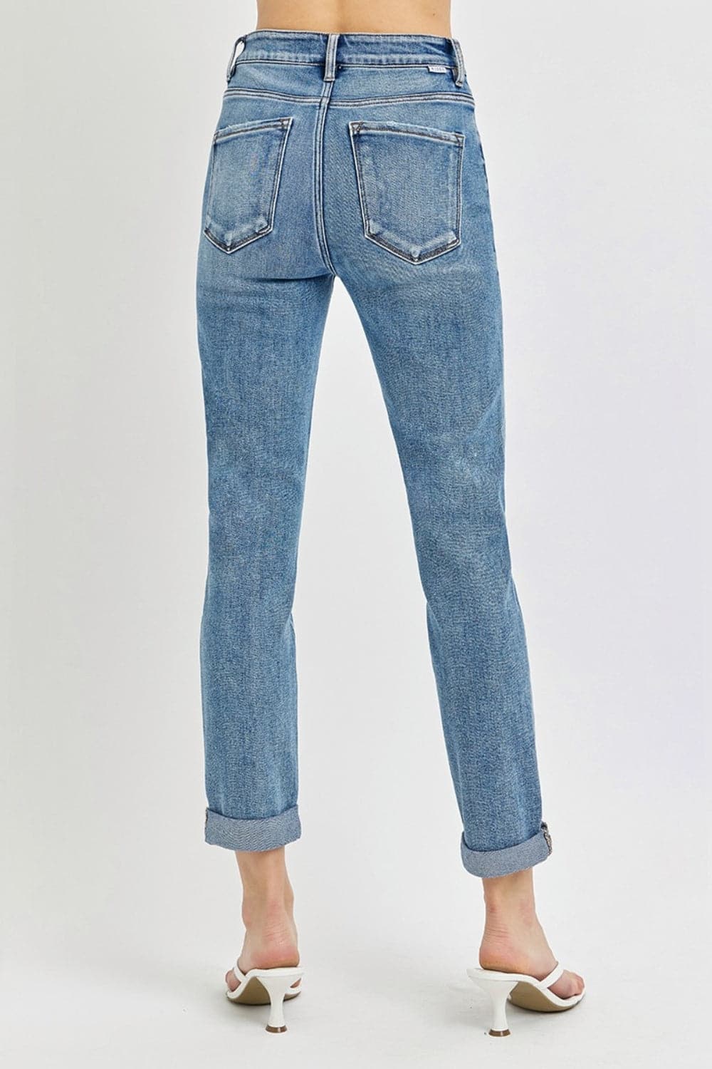 Risen Full Size High Rise Cropped Roll Up Jeans-1