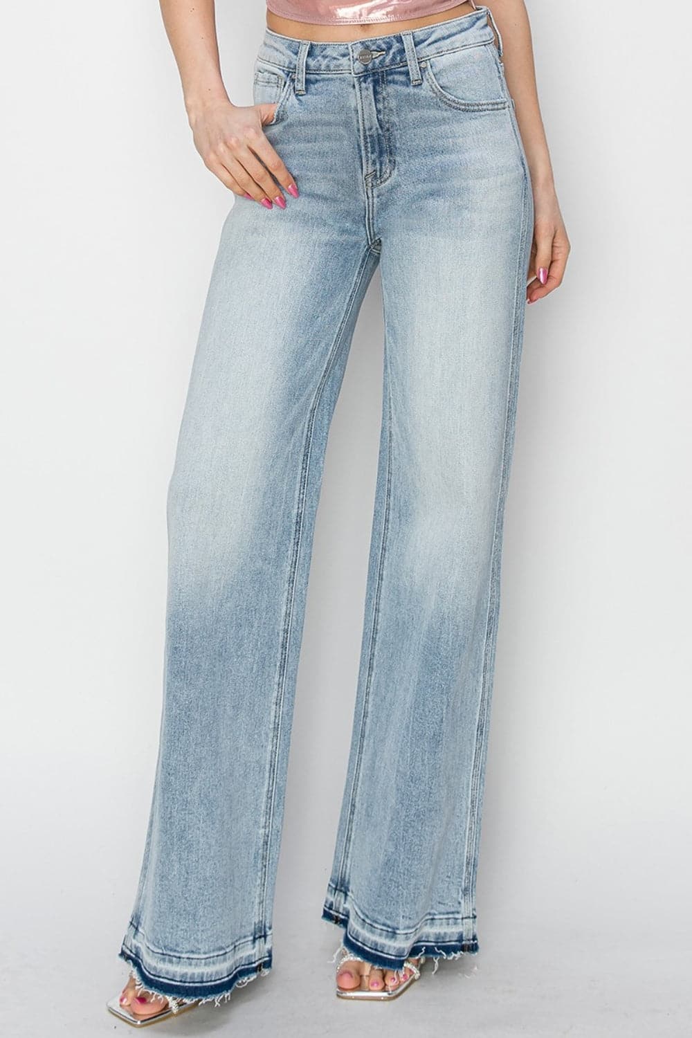 Risen Full Size High Rise Wide Leg Jeans-4