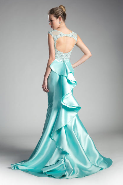 Fitted Mikado Mermaid Gown with Illusion Closed Back-1