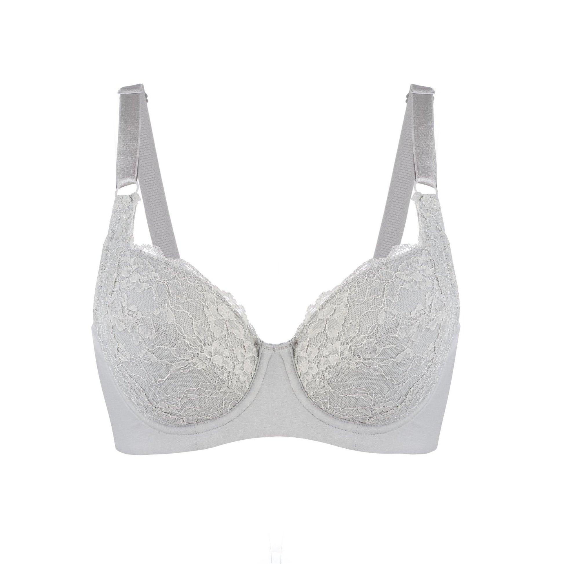 Mercury - Lace Silk & Organic Cotton Plunge Bra-1