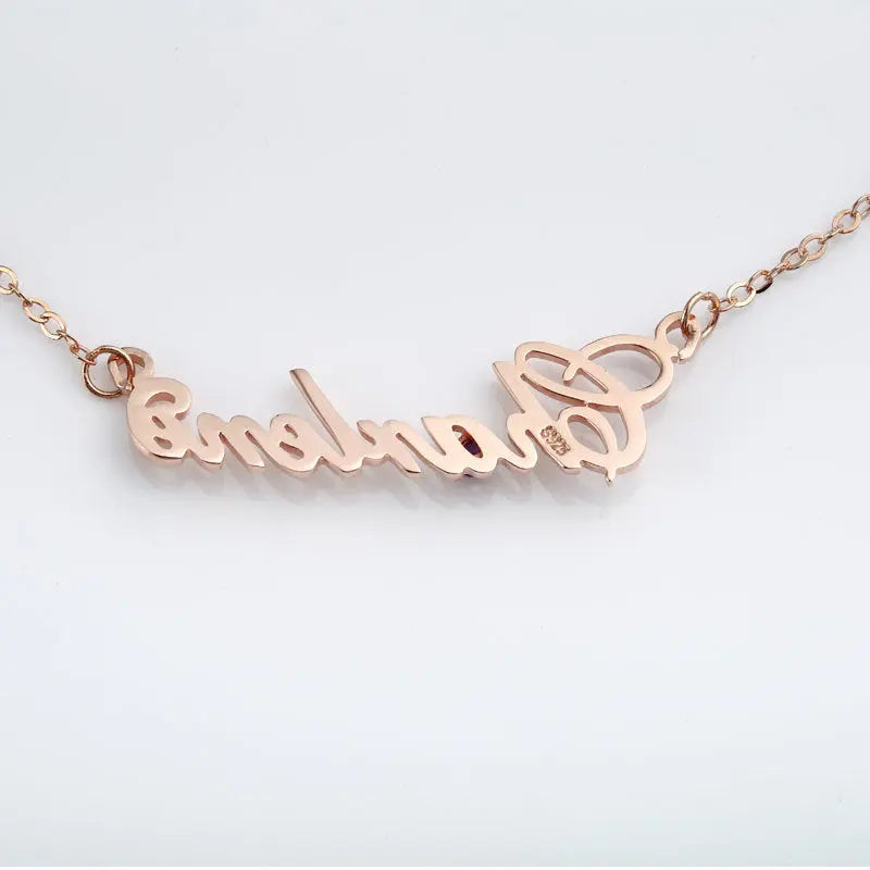 Full Silver Diamond Name Necklace-1