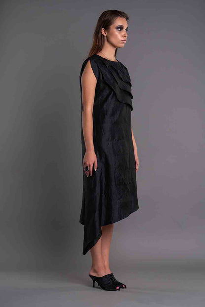 ASYMMETRICAL RUFFLED DRESS-1