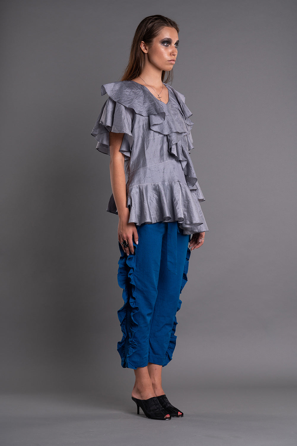 ASYMMETRIC RUFFLED BLOUSE-1