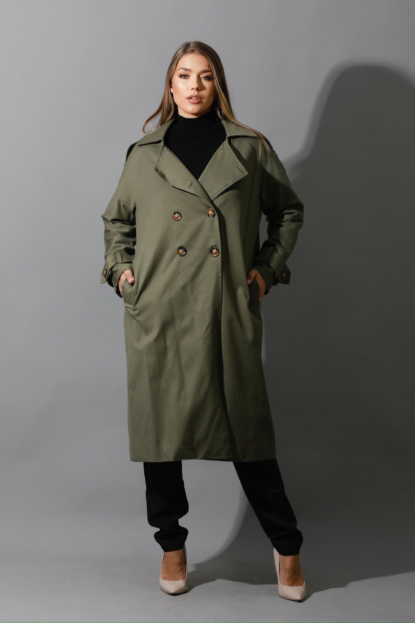 Trench Coat - Olive-3